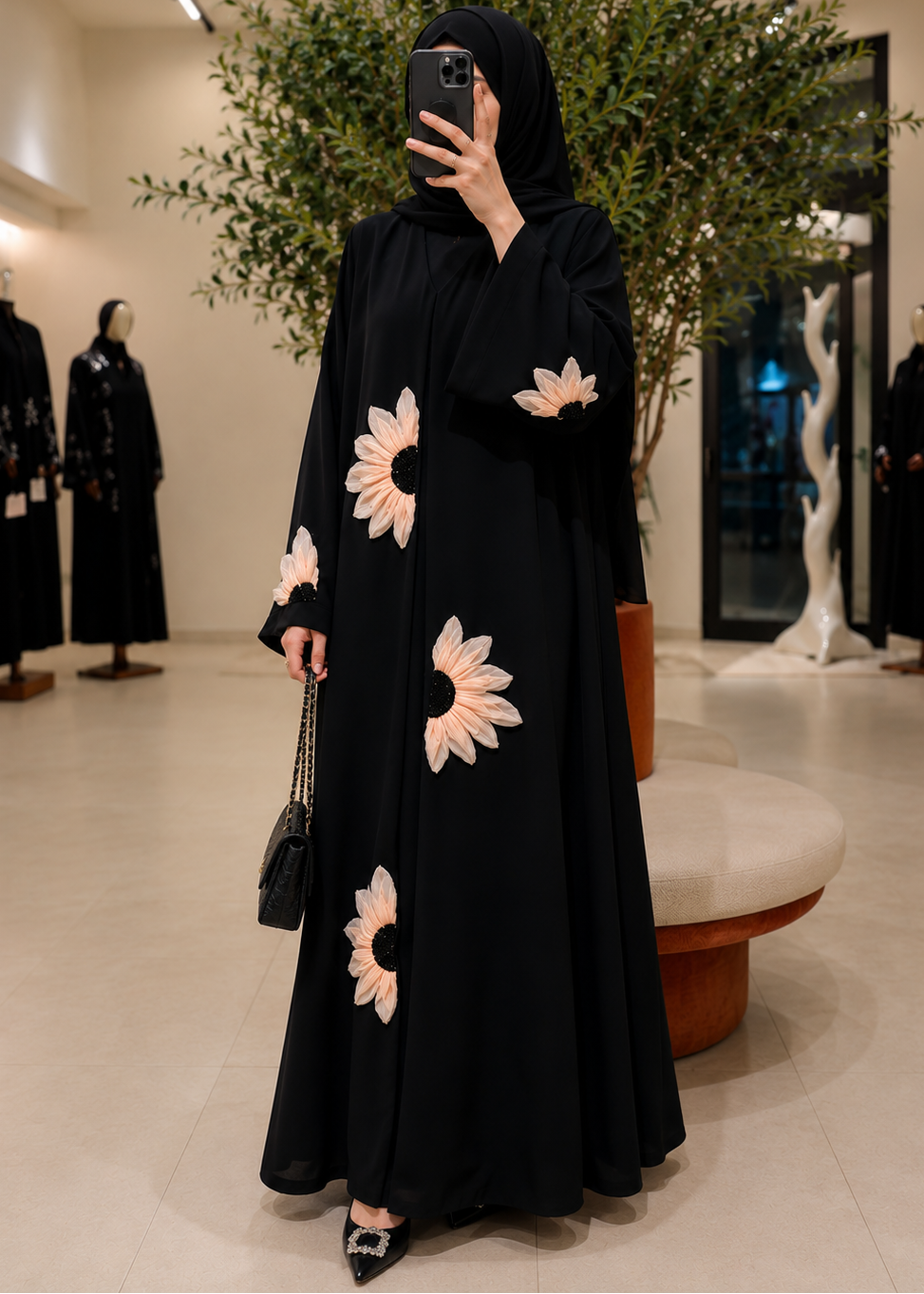 RAIBAH HANDWORK ABAYA | NUDE