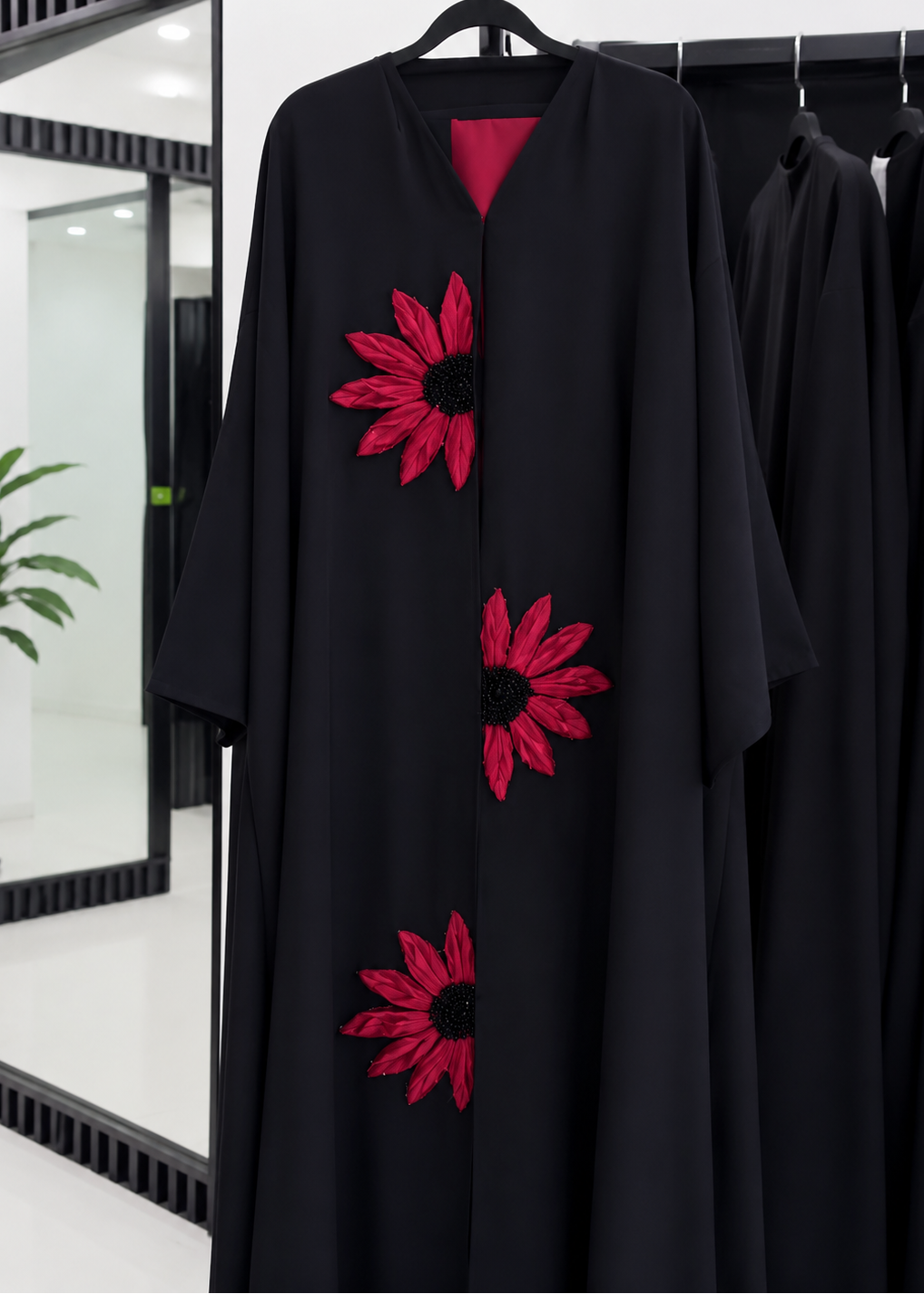 RAIBAH HANDWORK ABAYA | RED