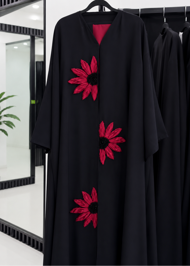 RAIBAH HANDWORK ABAYA | RED
