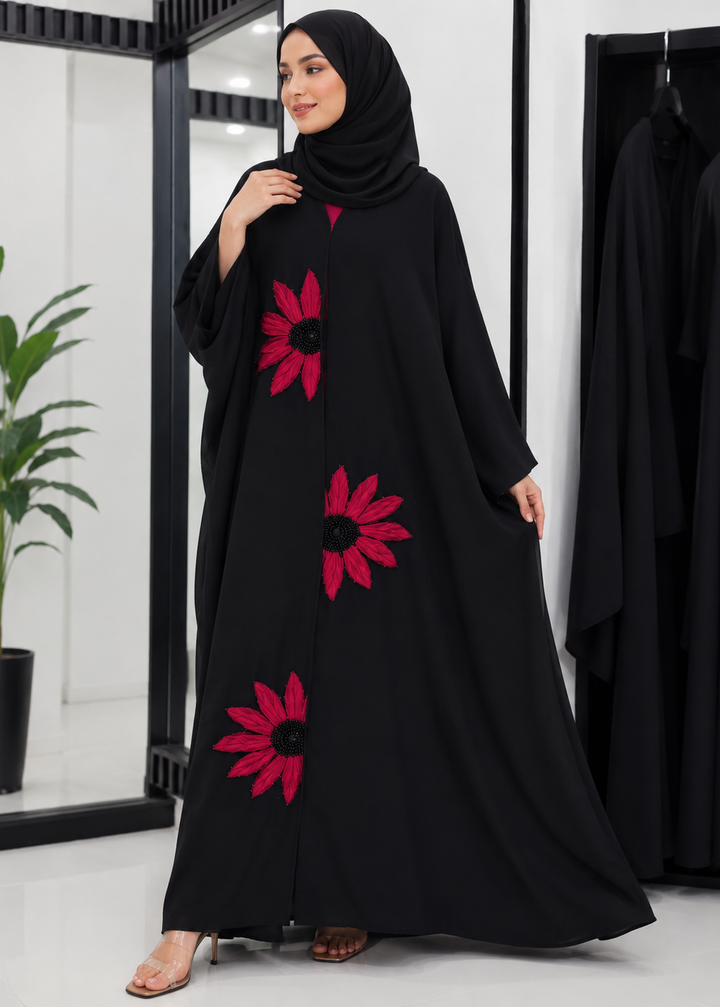 RAIBAH HANDWORK ABAYA | RED