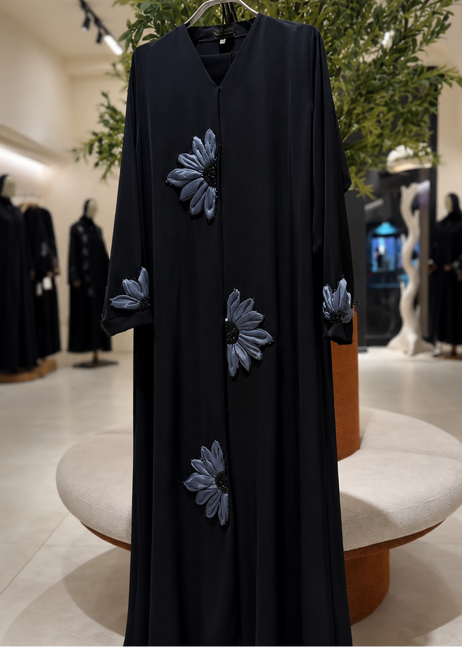 RAIBAH HANDWORK ABAYA | GRAY