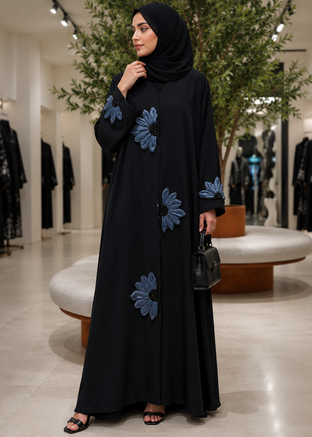RAIBAH HANDWORK ABAYA | GRAY