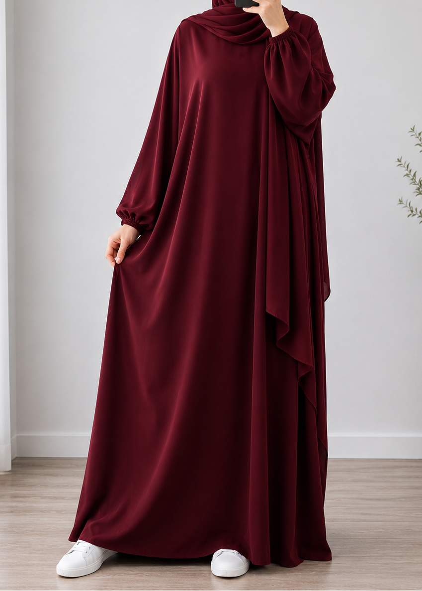 MEHREEN KAFTAN ABAYA | MAROON