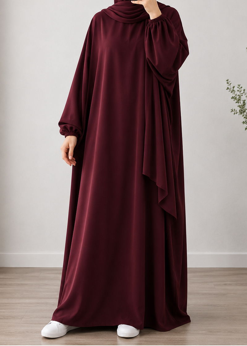 MEHREEN KAFTAN ABAYA | MAROON