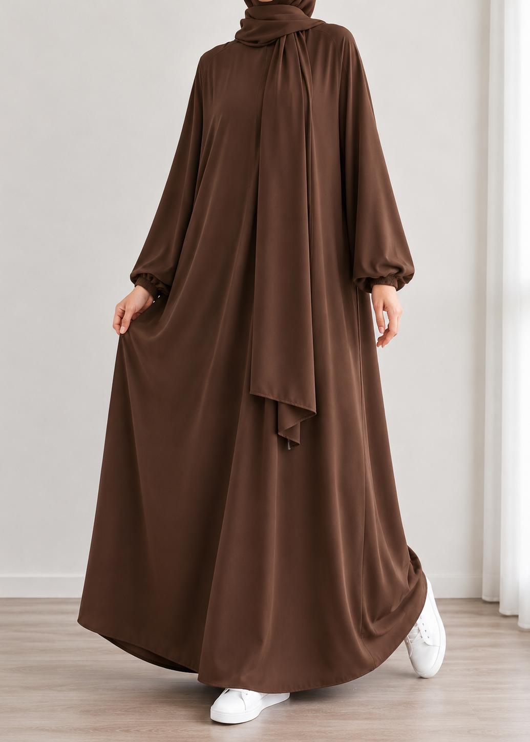 MEHREEN KAFTAN ABAYA | CHOCOLATE BROWN