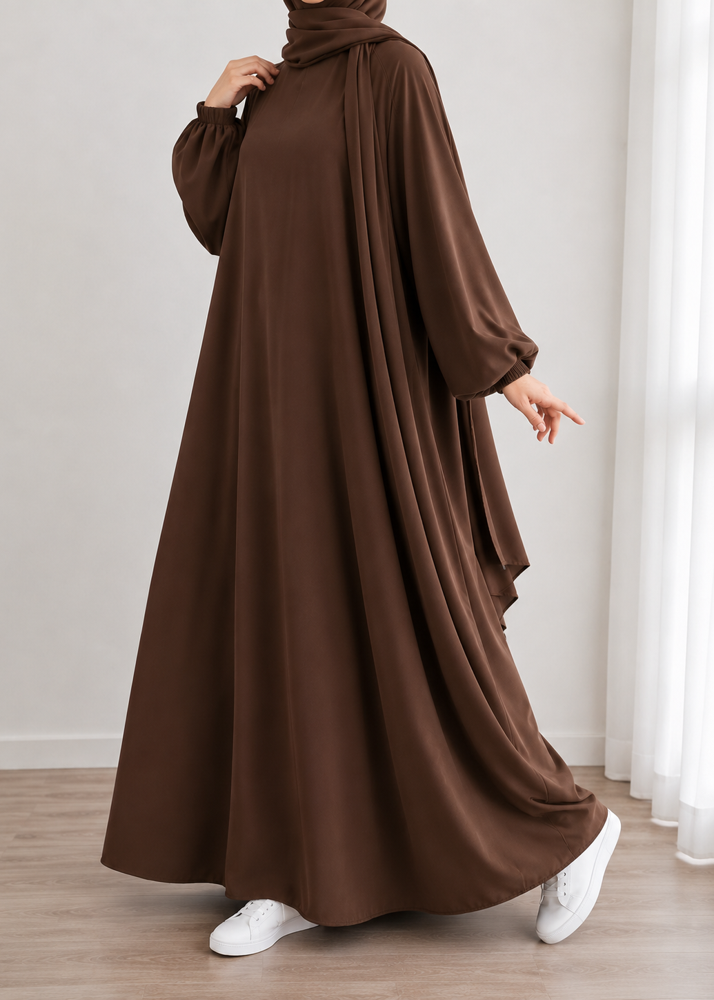 MEHREEN KAFTAN ABAYA | CHOCOLATE BROWN