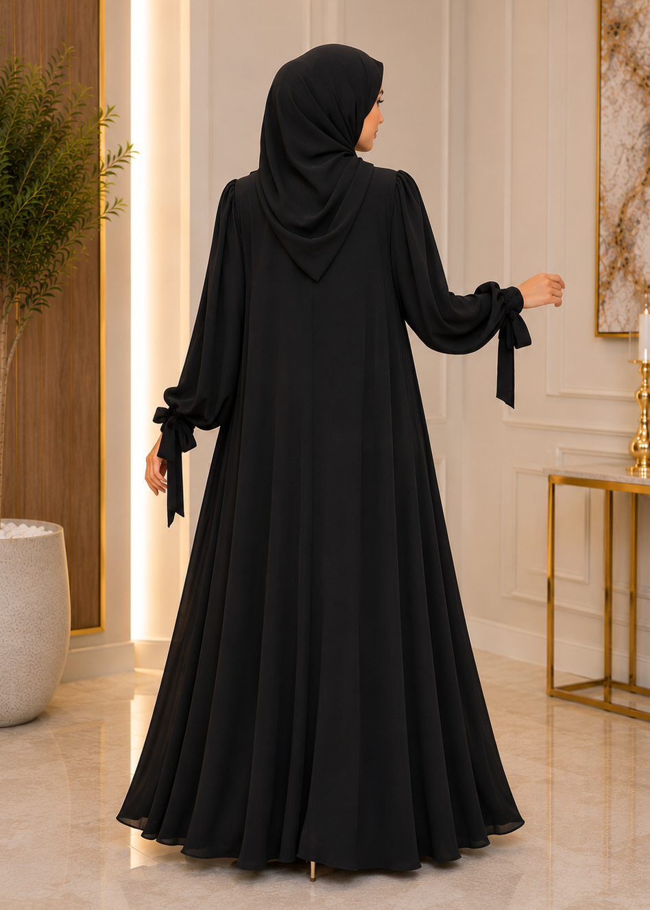 ELIF ZIPPER ABAYA | BLACK
