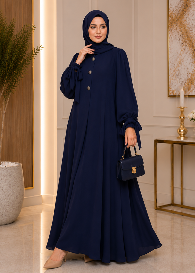 ELIF ZIPPER ABAYA | BLUE