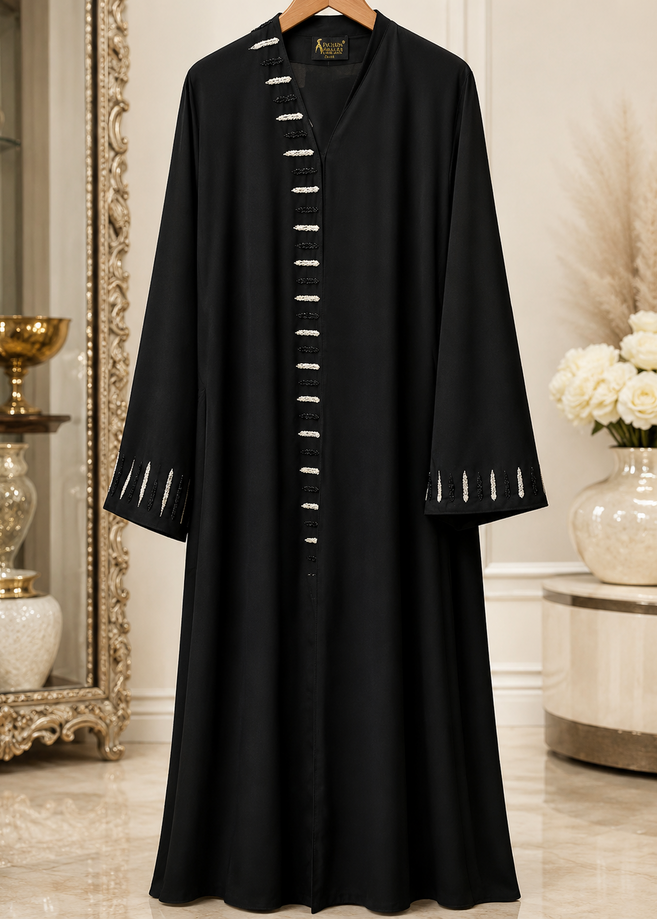 HALIMA HANDWORK ABAYA | BLACK
