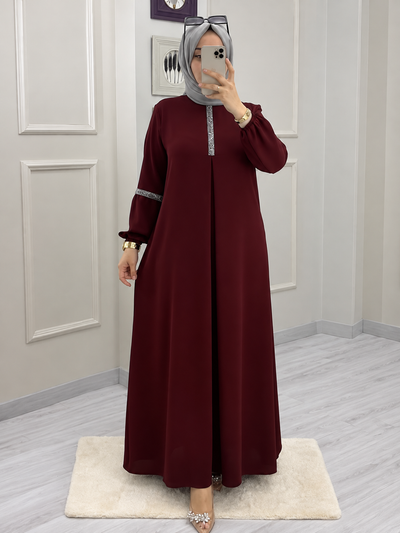 6001 - AASH BASIC ABAYA | MAROON