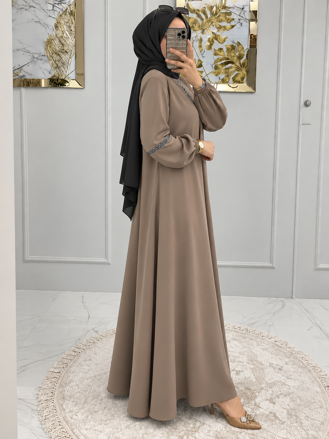 6001 - AASH BASIC ABAYA | GOLDEN
