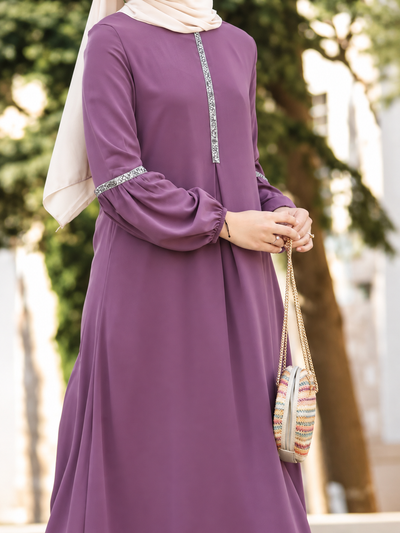6001 - AASH BASIC ABAYA | DIFFRENT PINK