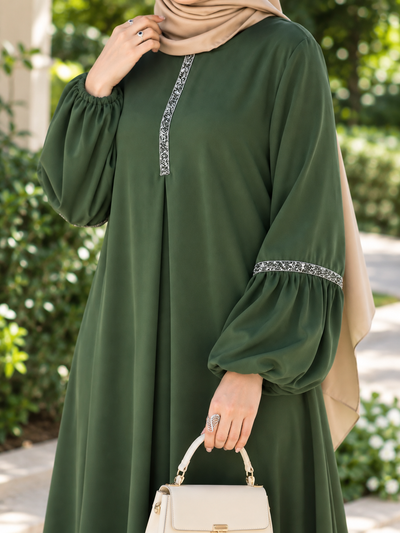 6001 - AASH BASIC ABAYA | SPL OLIVE