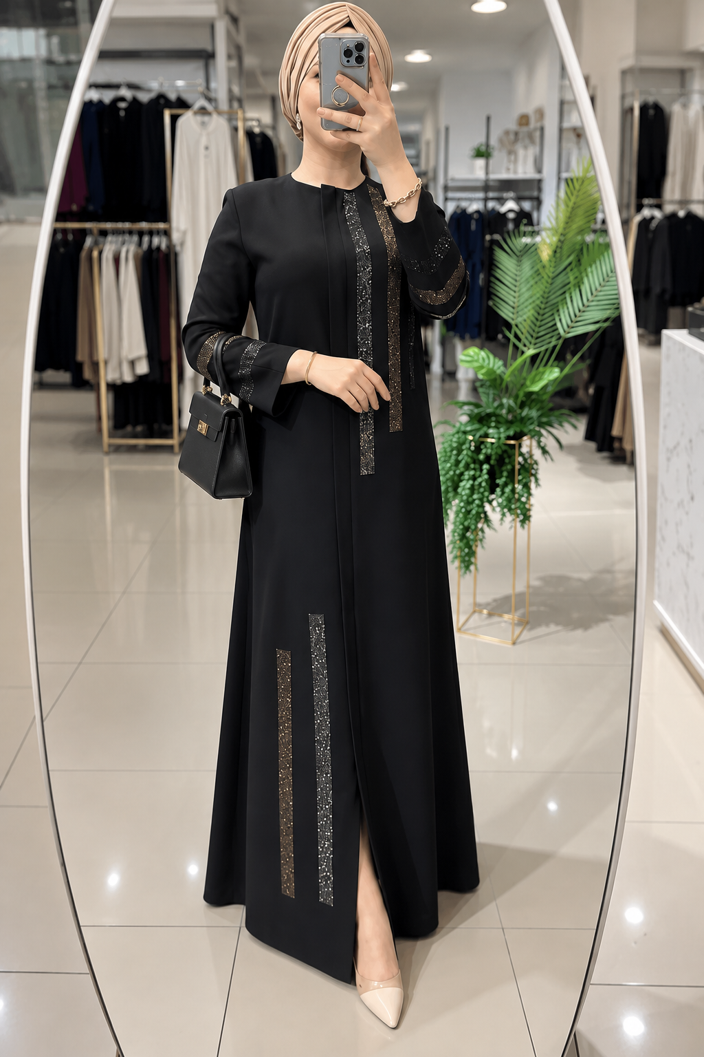 SAIMA ZIPPER ABAYA | BLACK