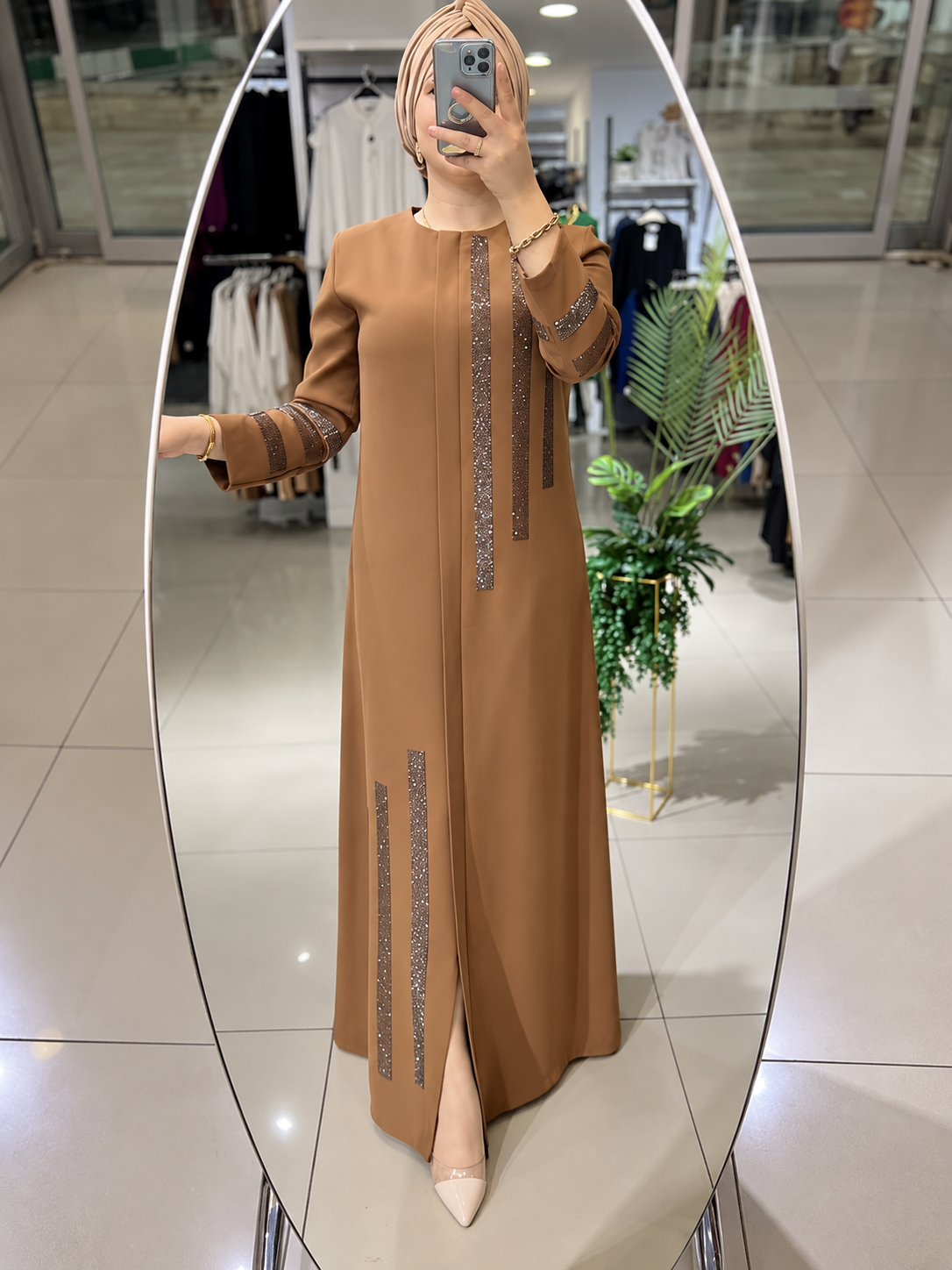 SAIMA ZIPPER ABAYA | MOCHA BROWN