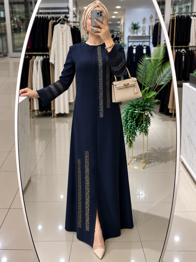 SAIMA ZIPPER ABAYA | ROYAL BLUE