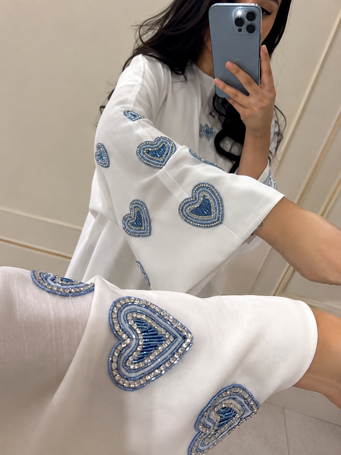 ARMISH DOUBLE SHRUG ABAYA | WHITE
