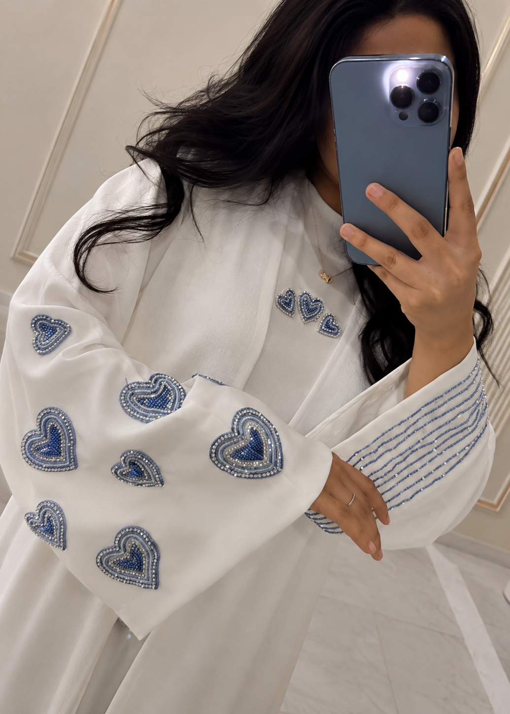 ARMISH DOUBLE SHRUG ABAYA | WHITE