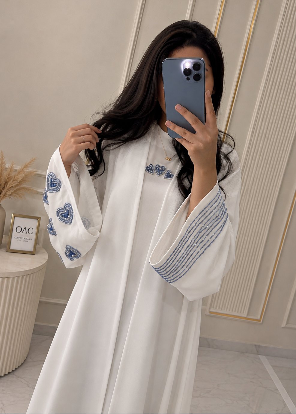 ARMISH DOUBLE SHRUG ABAYA | WHITE