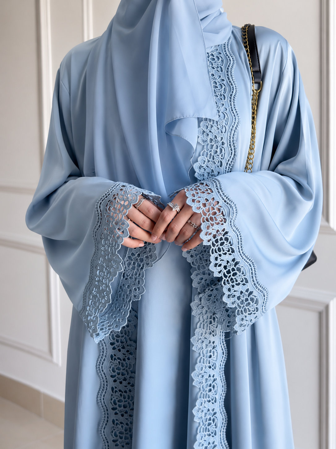 MUNIBAH DOUBLE SHRUG ABAYA | GRAY