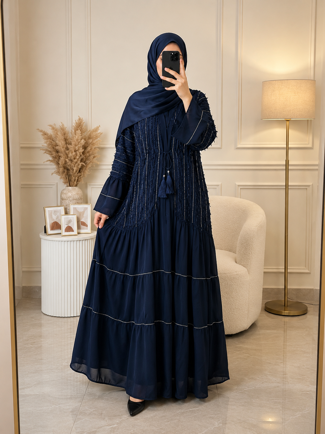 3593 - SUBIAH FURR ABAYA | BLUE