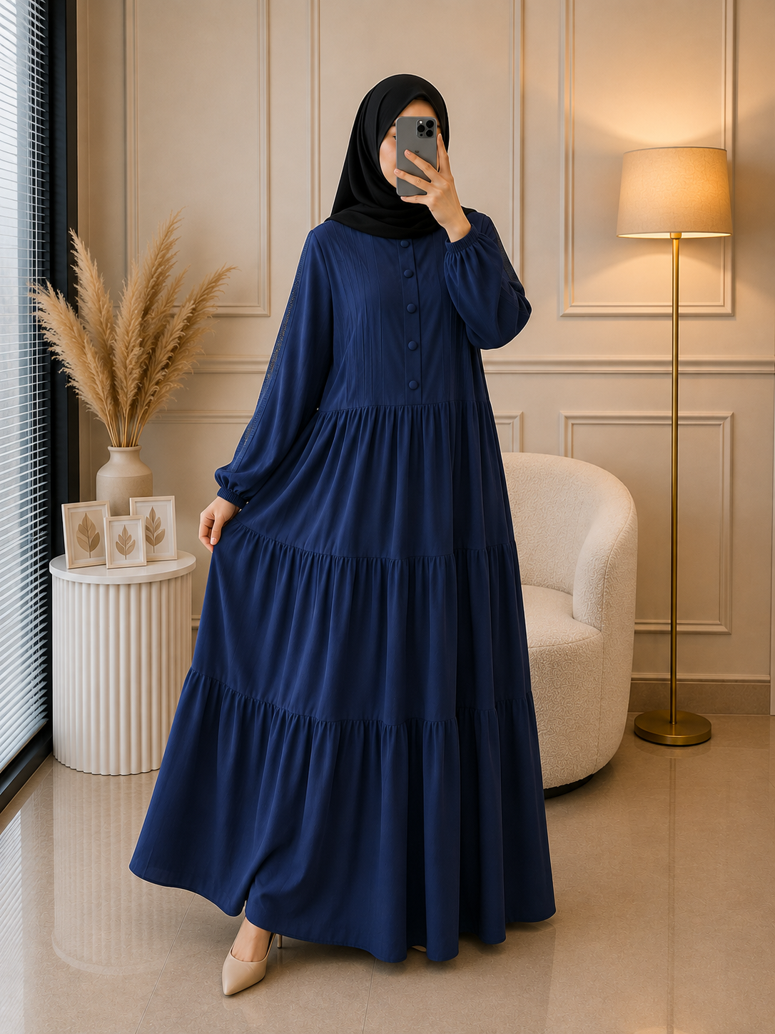 0245 - SOBI FULLY CLOSED ABAYA | BLUE