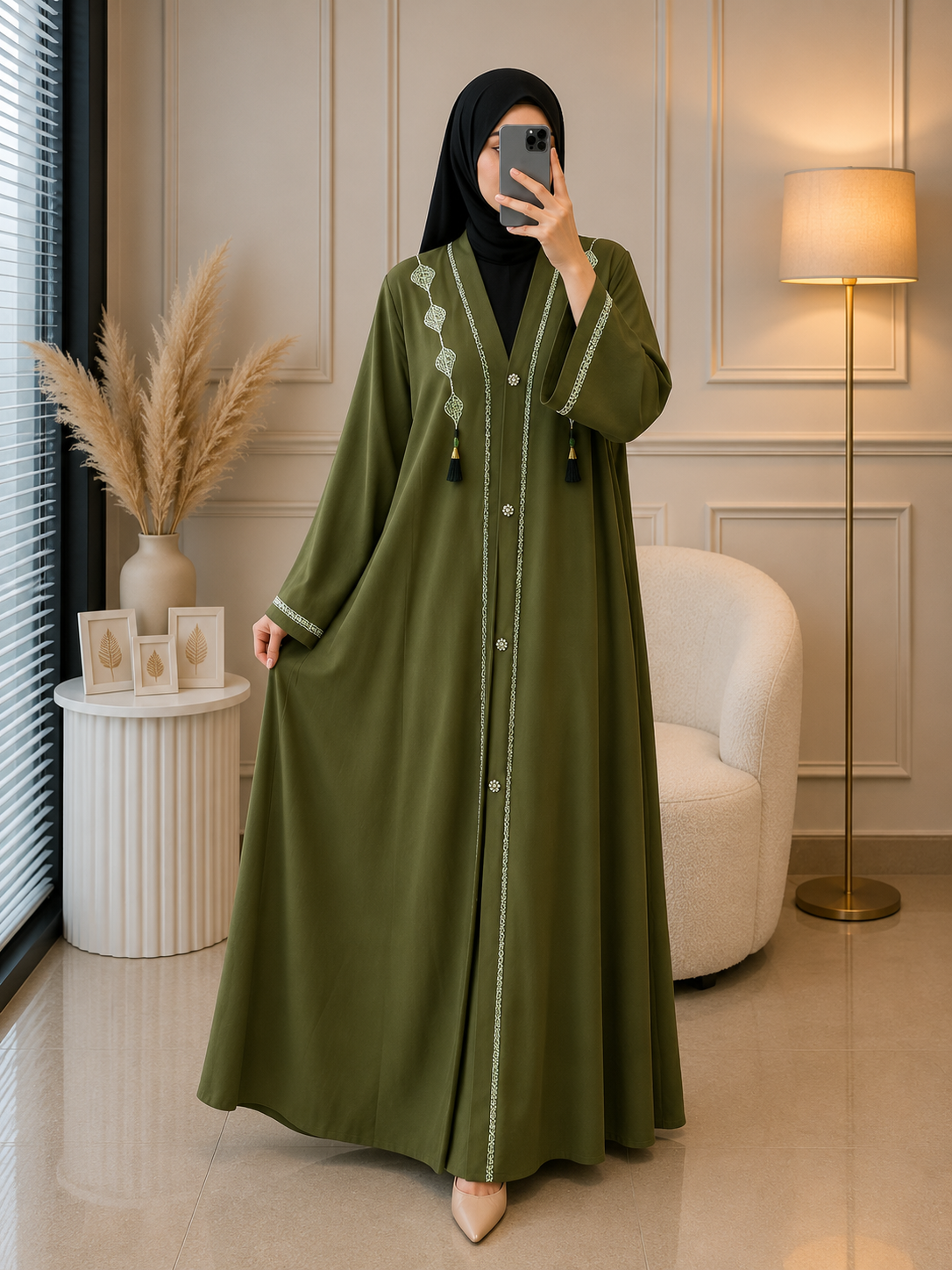 7755 - ZAHARA FO ABAYA | GREEN