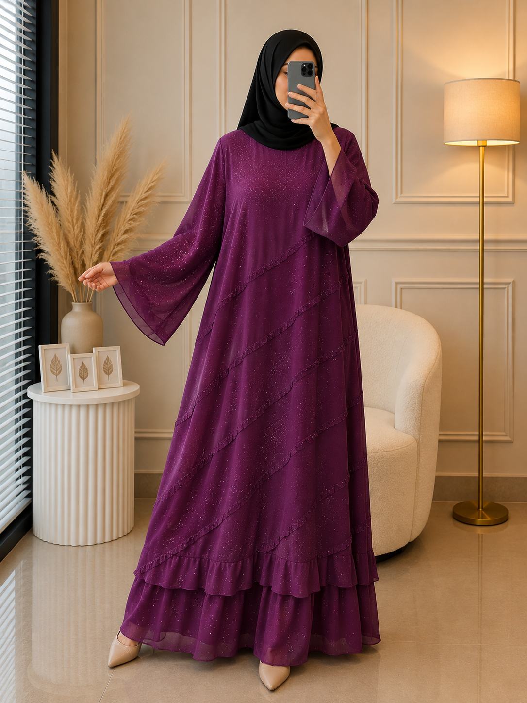 1998 - DAILY WEAR ABAYA | MAUVE PINK
