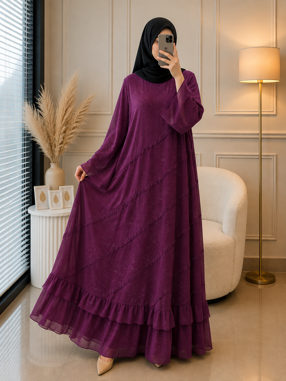 1998 - DAILY WEAR ABAYA | MAUVE PINK