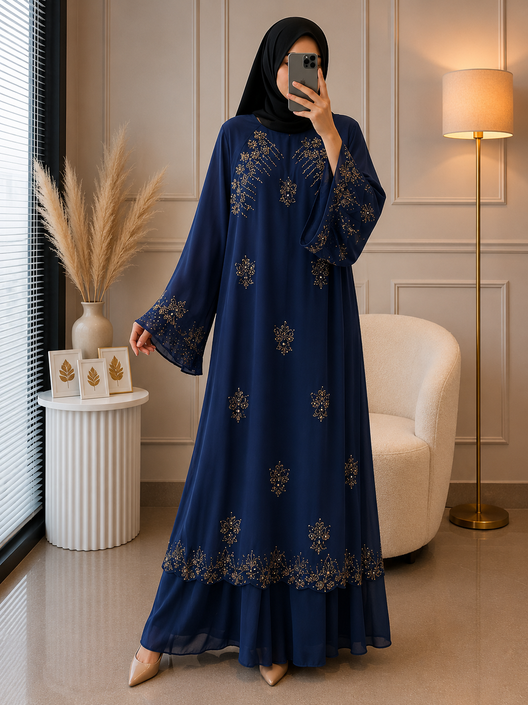 5666 - MANTASHAH ABAYA | BLUE
