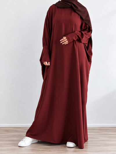 1071 FITTING SLEEVE ABAYA | MAROON