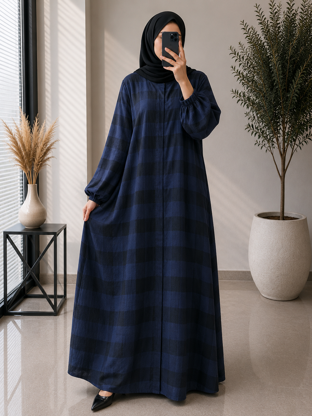 2002 - BLUEISH LINING ABAYA | BLUE
