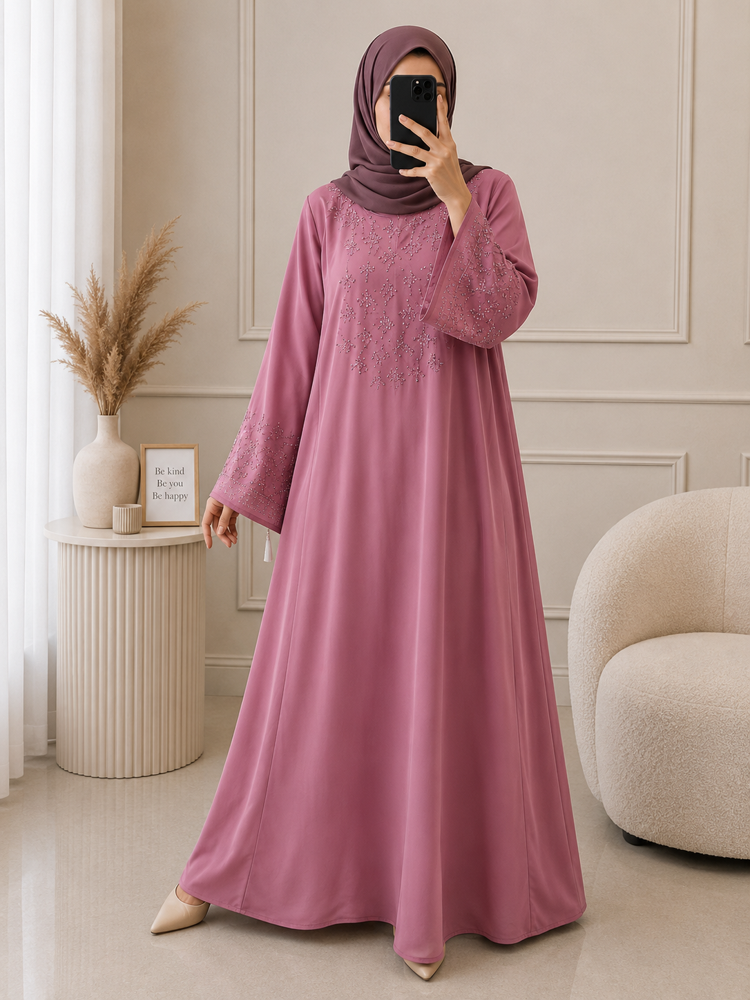 2006 - FLARE FULLY CLOSED ABAYA | PINK