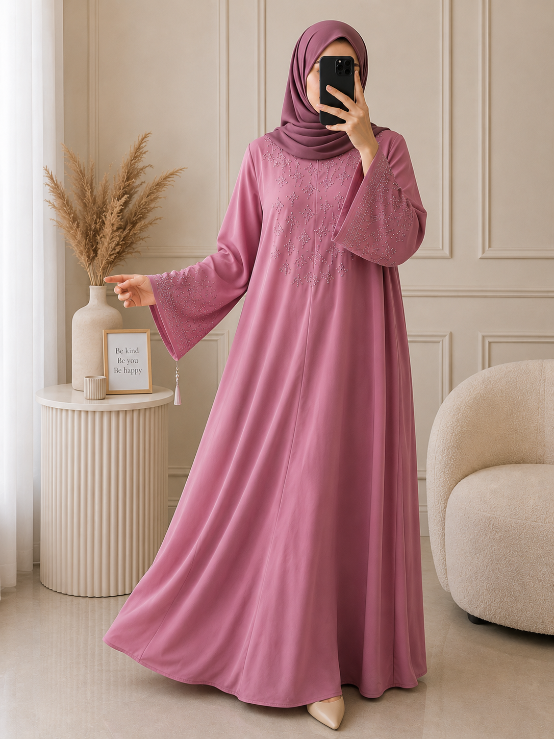 2006 - FLARE FULLY CLOSED ABAYA | PINK