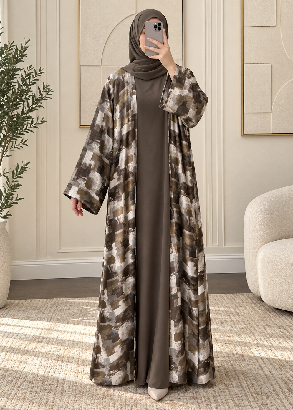 QAISER DOUBLE SHRUG ABAYA | PRINT-05