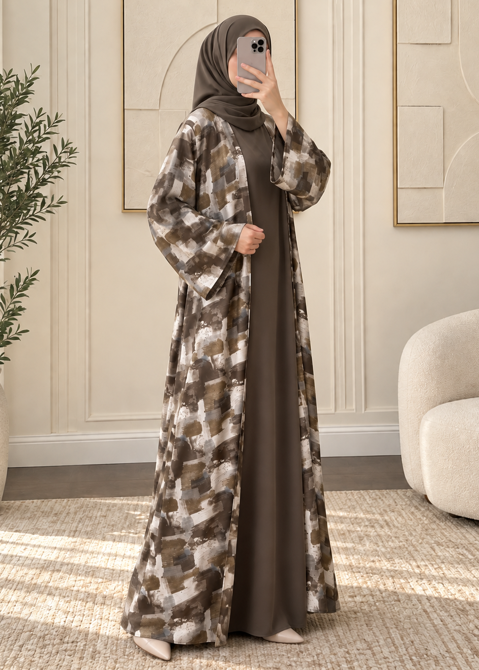 QAISER DOUBLE SHRUG ABAYA | PRINT-05