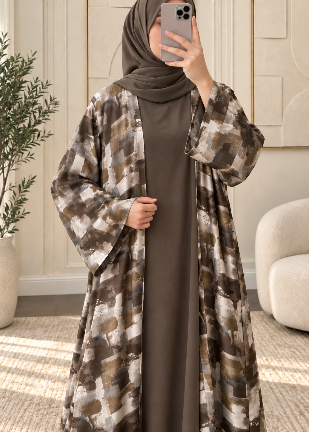 QAISER DOUBLE SHRUG ABAYA | PRINT-05