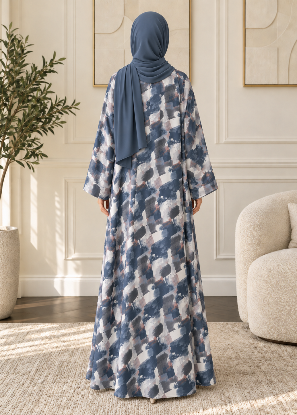 QAISER DOUBLE SHRUG ABAYA | PRINT-03