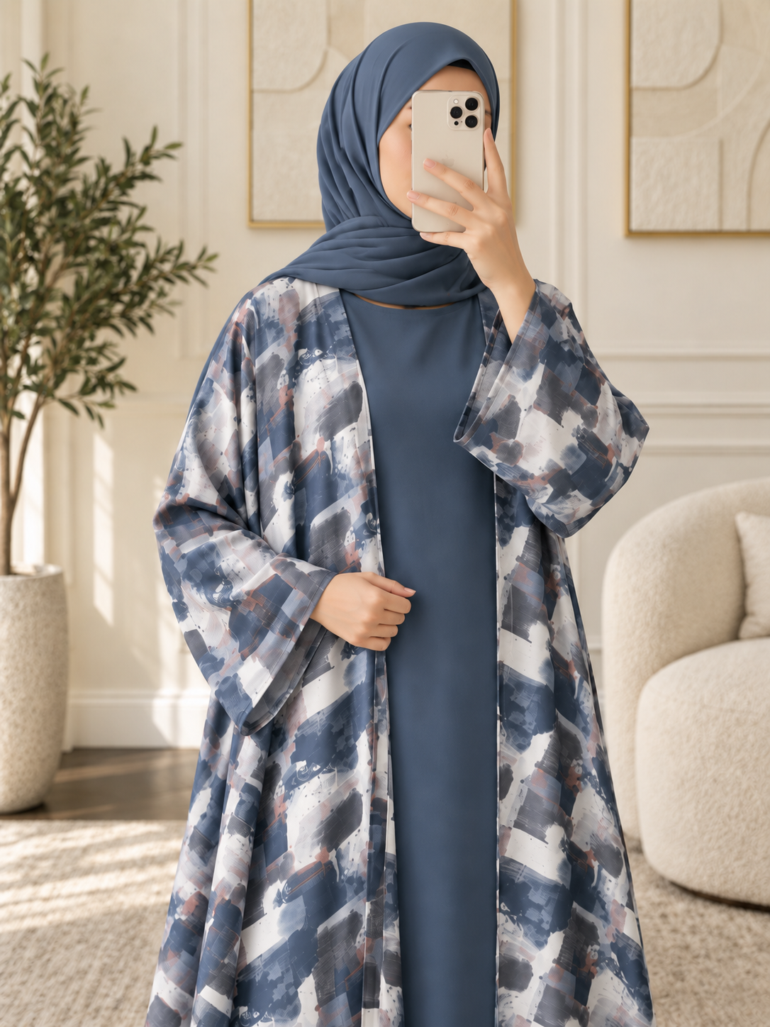 QAISER DOUBLE SHRUG ABAYA | PRINT-03