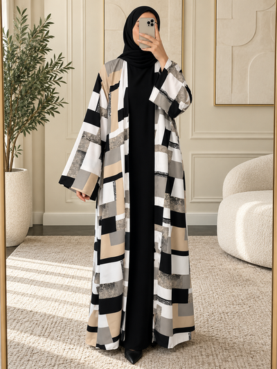 QAISER DOUBLE SHRUG ABAYA | PRINT-04