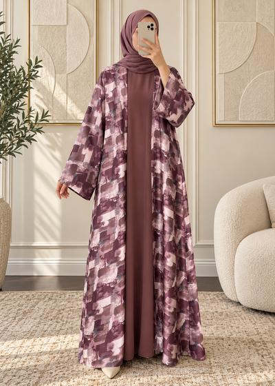 QAISER DOUBLE SHRUG ABAYA | PRINT-02