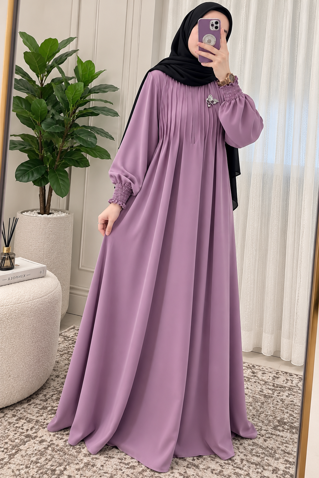 ZOYA PINTEX ABAYA | MAUVE PINK