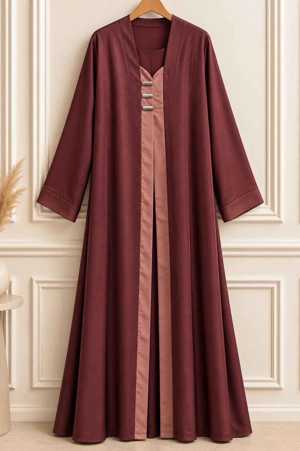 TAMANNAH DOUBLE SHRUG ABAYA | RED