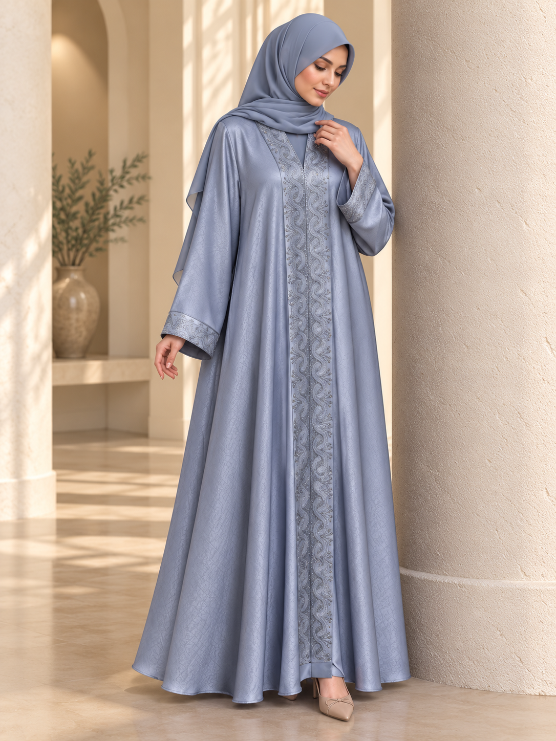 AAFIA KIMONO ABAYA | GRAY