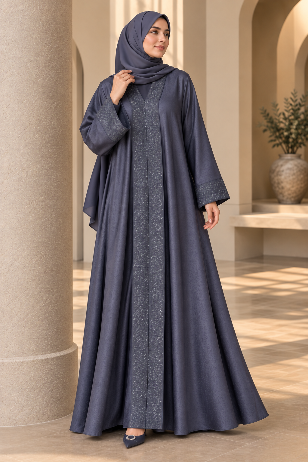 AAFIA KIMONO ABAYA | DARK GRAY