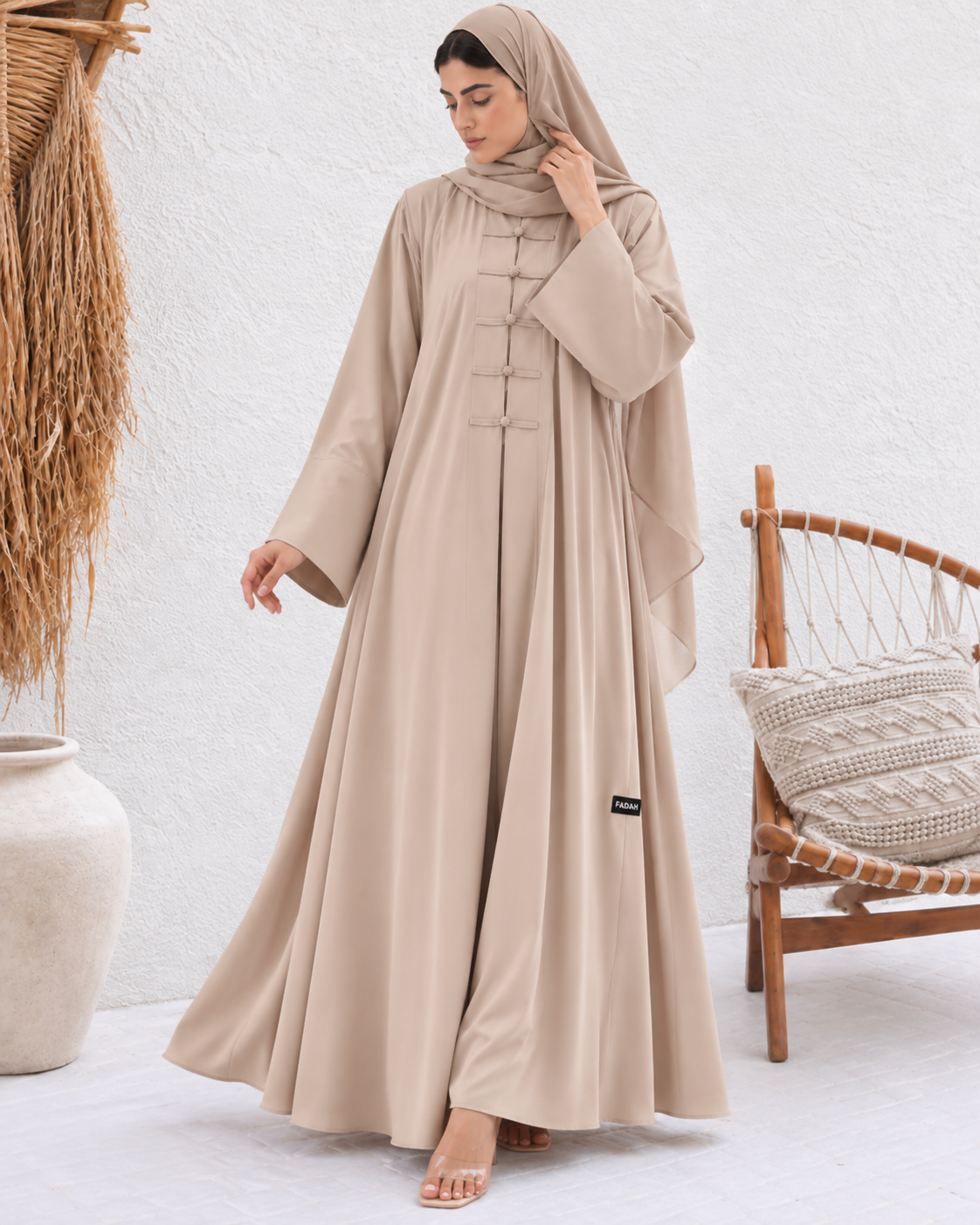 MEHER FRONT OPEN ABAYA | NUDE