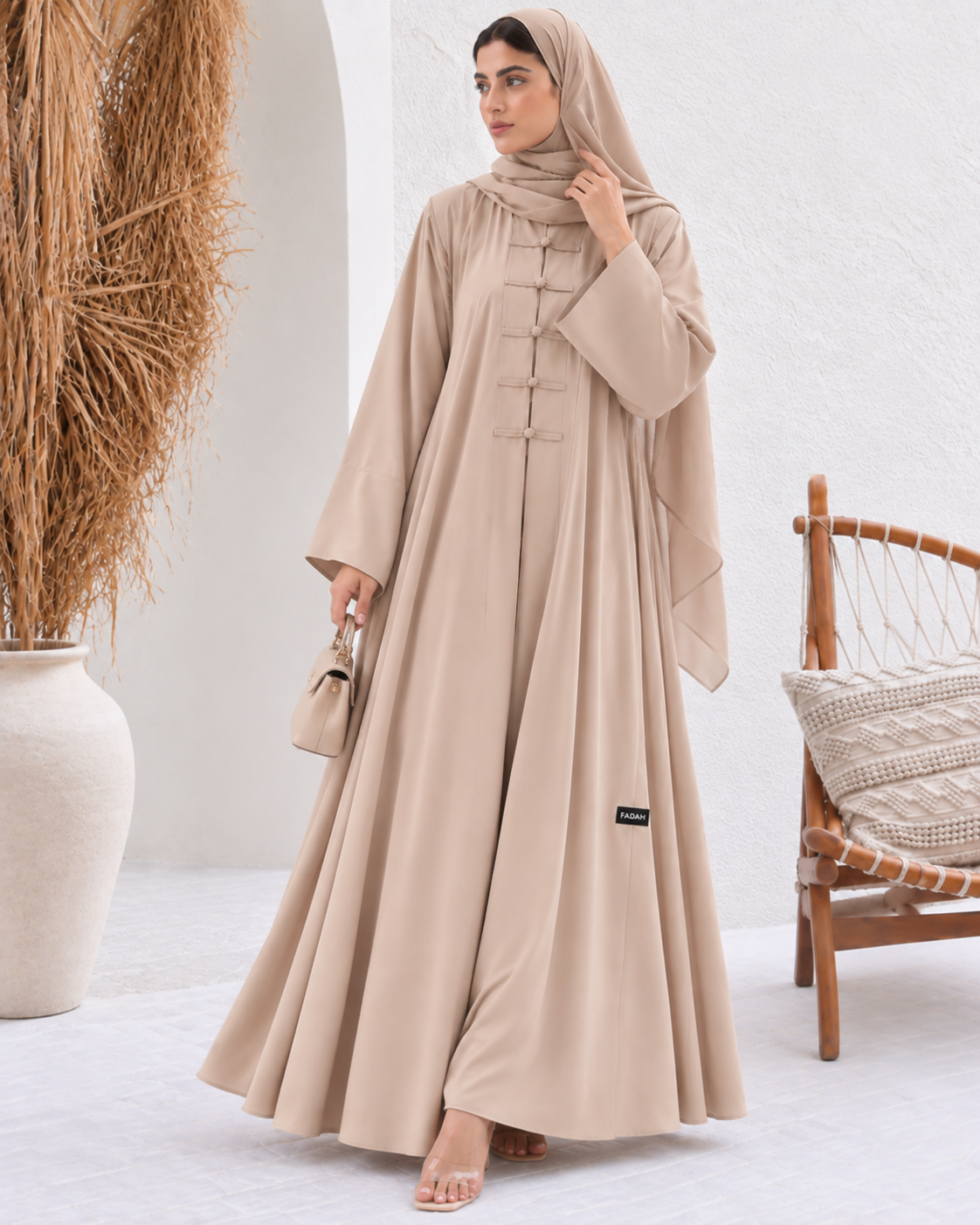 MEHER FRONT OPEN ABAYA | NUDE