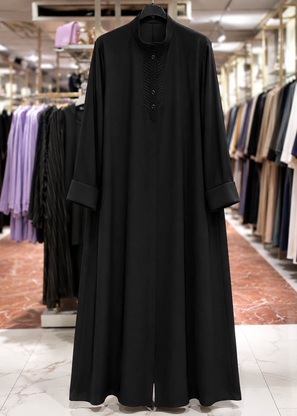 AYLA POCKET ABAYA | BLACK
