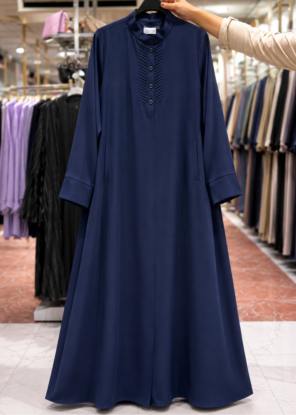 AYLA POCKET ABAYA | NAVY BLUE