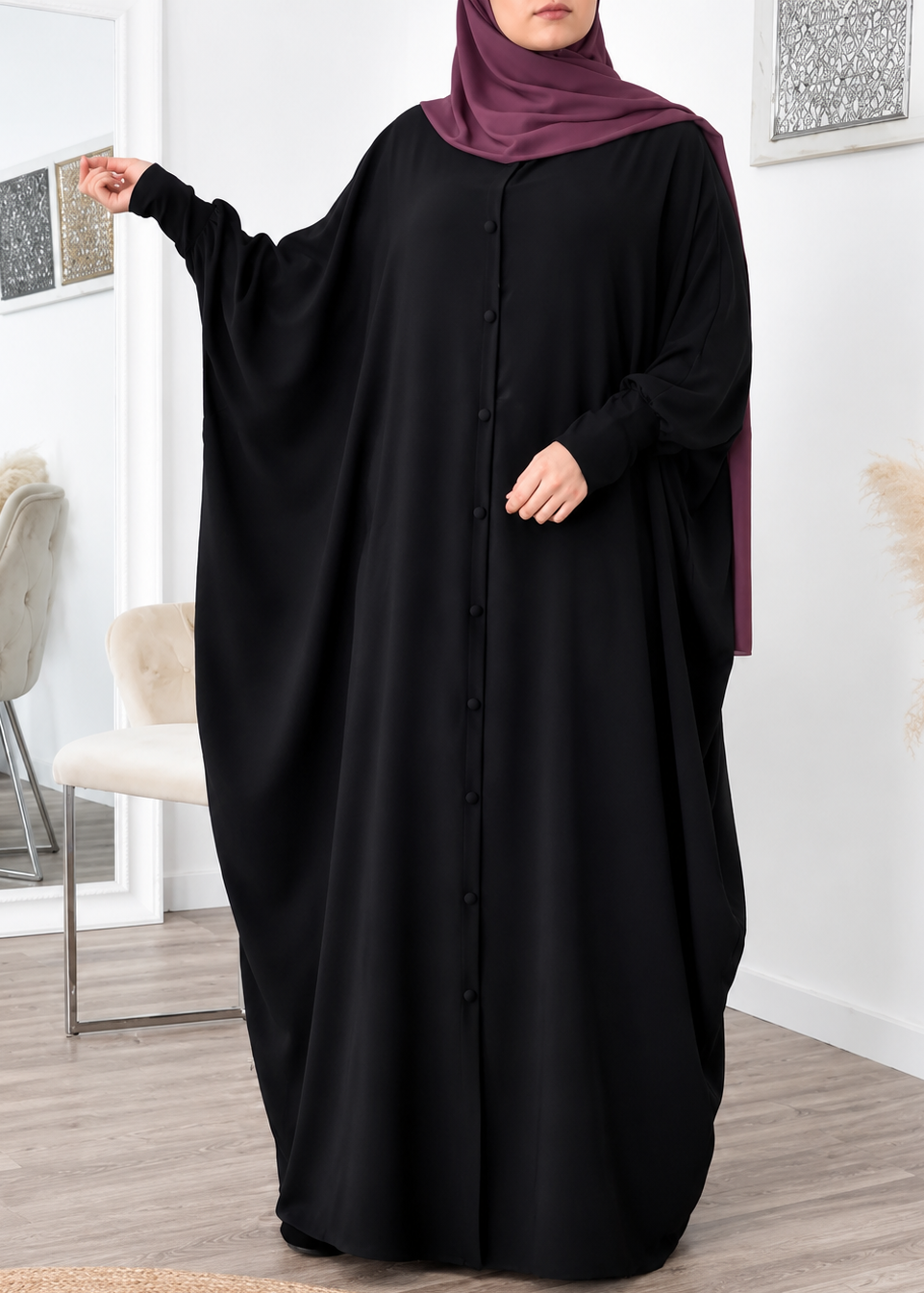 870 FITTING SLEEVE ABAYA | BLACK